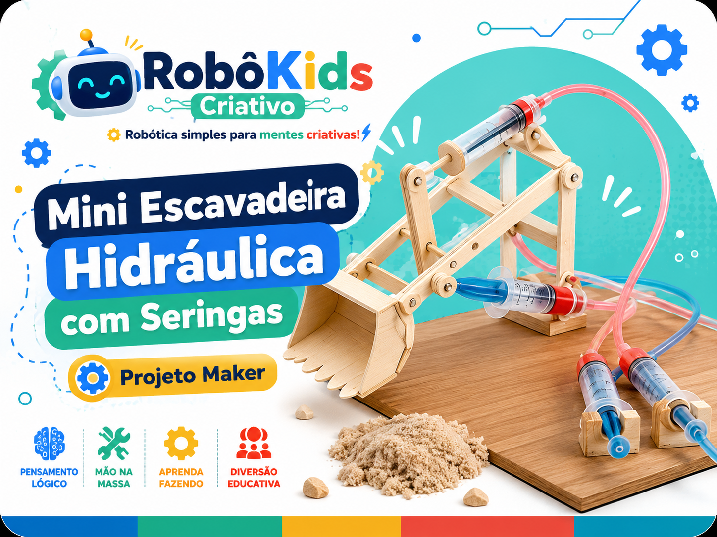 Mini Escavadeira Hidráulica com Seringas