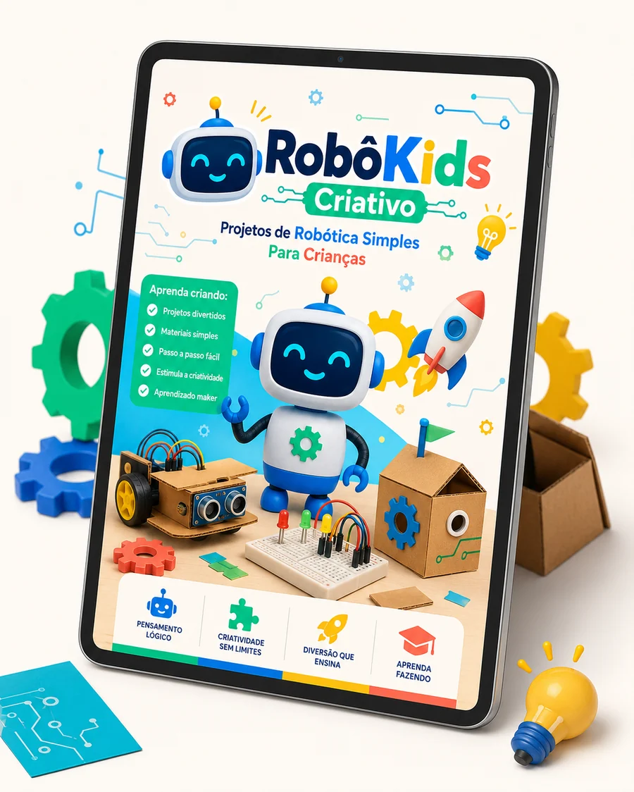 Mockup do guia digital RobôKids Criativo